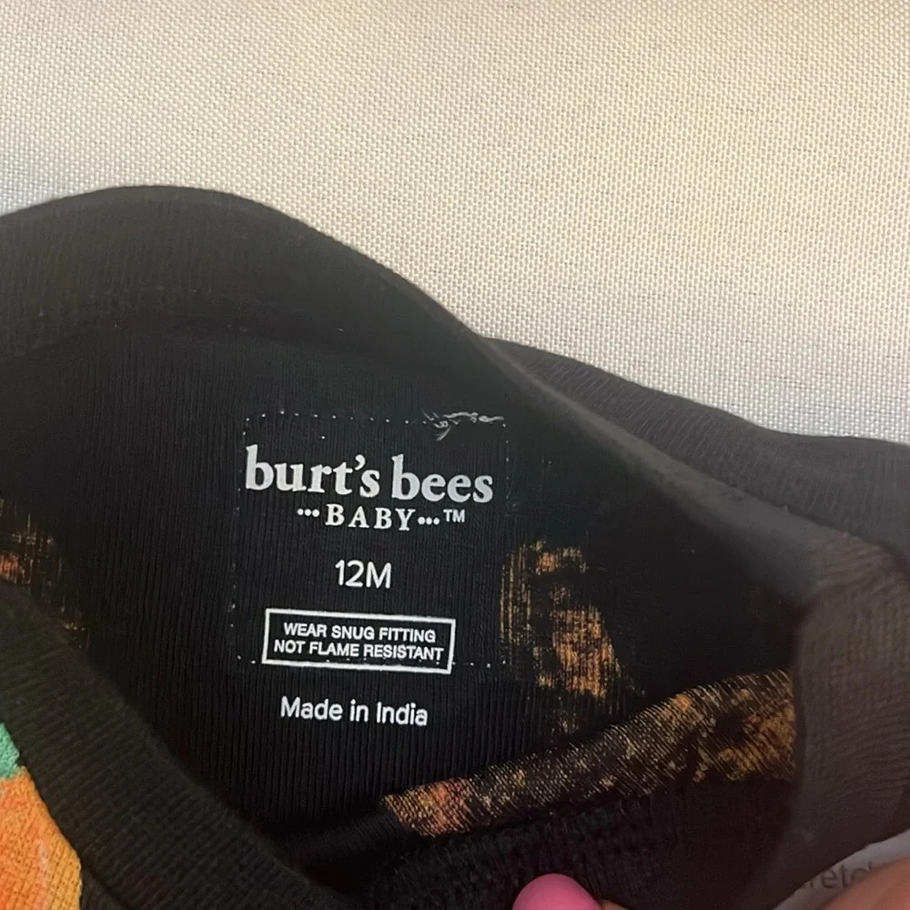 Burt’s Bees Baby Midnight Pumpkin Organic Pjs Set Cotton Size 12 Months Fall - Picture 5 of 9
